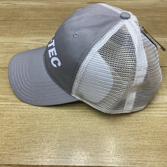 Men's Trucker Hat Adjustable Strap Back Hat Mesh Cap Hi Tec Gray White - Picture 6 of 11